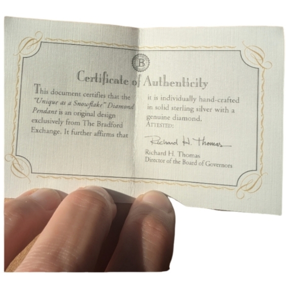 Bradford Exchange "Unique As A Snowflake" diamond pendant in sterling silver - Picture 5 of 9